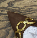 A New Day Tabitha Oversized Chain Slingback Heels 94305248 Brown 8.5M