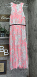 Tommy Hilfiger Belted Lined Floral-Print Halter Midi Dress Bubblegum / Ivory 4