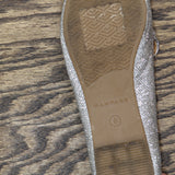 Rampage Womens Glitter Shiny Flats SMOKER-03L Silver Gray 8