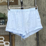 INC International Concepts Satin Short-Sleeve Pajama Set Pale Spring Blue S