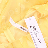 Ny Collection Petites Chiffon Knee-Length Midi Dress Yellow Multi Circle PS