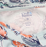 Croft & Barrow Classic Crewneck Floral Print Tee WC6SK004PP Cyan Summer Blue 2X