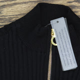 Belldini Womens Quarter Length Zipper Polo Sweater BS235289X Black 1X