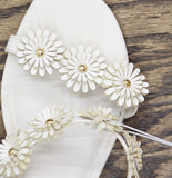 A New Day Dalia Heels Floral Embellished Kitten Sandals Cream Off White 8M