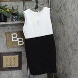 Ny Collection Textured Knit Petite 2-Piece Dress Set PTXD2798 Black / White 14P