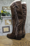 Universal Thread Patsy Tall Fringe Western Boots 94463425 Chocolate Brown 8M