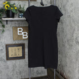 Nine West  Womens V Neck Knit Sheath Dress 165f87bfc44b63 Black M