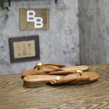 A New Day Womens Thea Sandals Embellished Faux Leather Open Toe Tan Brown 7M