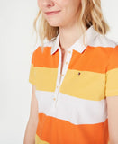 Tommy Hilfiger Womens Rugby Striped Polo Shirt J9EHN257 Orange Multi M