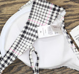 Salt + Cove Juniors Plaid Underwire Bikini Top 807027 Black / White XL
