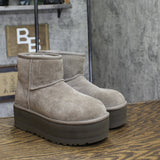 UGG Womens Classic Mini Platform Boot Ankle Bootie 1134991 Smoke Plume Gray 5M