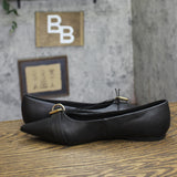 A New Day Womens Valentina Pointed Toe Buckle Ballet Flats 94462481 Black 8M
