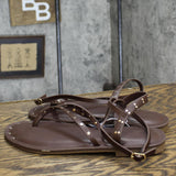 Universal Thread Womens Nikki Studded Thong Sandals 89998544 Brown 8.5M