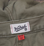 Woolrich X TGT Mid-Rise Straight Fit Cargo Pants Twill Jeans Olive Green 34x32