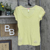 Downeast Basics Womens V-Neck Embellished T-Shirt Tee 16699f575dabb8 Green L