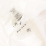 Calvin Klein Women's T-Shirt Silver Button Detailing Tee M1TH0807 Soft White L