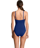 Lauren Ralph Lauren Womens V-Wire One-Piece Swimsuit 20401066 Blue Saturn 10