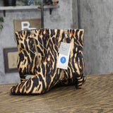 A New Day Womens Tigris Boots Ankle Block Heel 94568626 Tiger Print Brown 7M