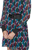 Karl Lagerfeld Chiffon Illusion Sleeves Dress Soft White Veridian Green 6