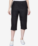 Alfred Dunner Women's Elastic Waist Jeans 09710 Black 8P