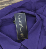DG2 by Diane Gilman Womens Flowy Button Up Tunic Blouse Shirt Top Purple L