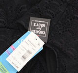 Swim Solutions Control Flyaway Plus Size Lace Swimdress One Piece Black 18W