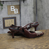 A New Day Womens Serafina Heels Rhinestone Patent 94661786 Burgundy Red 9M
