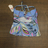 Salt + Cove Juniors Printed V-Wire Tankini Swim Top 807021 Blue Bell XS