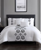 Hallmart Calena 9-Piece Comforter Set 84254 White / Black California King