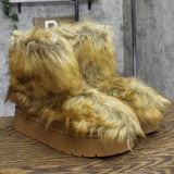 A New Day Faux-Fur Ankle Boots with Memory Foam Insole 94715798 Brown 10M