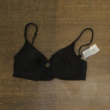 Bar III Womens Resort Solids Ring-Detail Bikini Swim Top MBRS24101 Black M