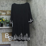 Adrianna Papell Womens Beaded Square Neck A-Line Dress AP1E211500 Black 14