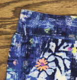 Denim & Co. Print Elastic Waist Side Pocket Straight Leg Pants Blue Multi XL