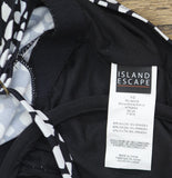 Island Escape Capetown Underwire Tankini Swim Top N760658 Black / White 10