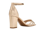 Naturalizer Heidi Faux Leather Block Heel Sandals Light Champagne Brown 6.5M