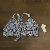Raisins Curve Keyhole Bikini Top with Front Tie L840808 Multi Blue 22W