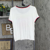 Rebellious One Juniors West Coast Ringer T-Shirt Tee Ivory Off White XL