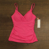 Anne Cole Womens Surplice Underwire Tankini Top Swim Pink Glow 32DD / 34D