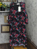 LaBellum by Hillary Scott Womens Cold-Shoulder Maxi Dress 624735 Black / Red 1X