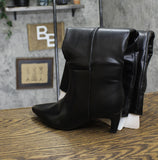 Universal Thread Womens Kendra Wide Calf Kitten Heel Tall Boots Black 6.5M-WC