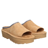 Bearpaw Navigate Open Toe Slide Platform Suede Sandals 1009137032 Iced Coffee 8M