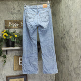 Levi's Womens Superlow Jeans 2-Button Zip Fly Distressed Table Talk Blue 29x32