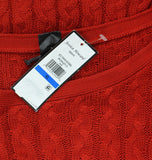 Jessica Howard Womens Cable-Knit Fit Flare Sweater Dress JH3M4915 Flare Red XL