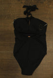 Lauren Ralph Lauren Womens Macrame-Ring High-Neck One-Piece Swimsuit Black 16
