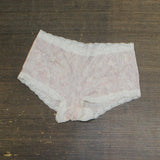 Maidenform Classic Microfiber Boyshorts w/Lace Gentle Peach / Ivory Off White M