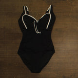 Tommy Bahama Womens Island Cays Cabana One Piece Swimsuit Black / White 16