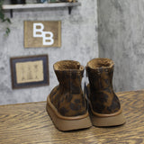 Universal Thread Faux Microsuede Ankle Boots with Memory Foam Leopard Brown 5M