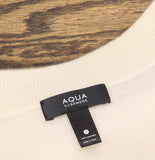Aqua Cashmere V-Neck Sweater V11599 Ivory Off White M