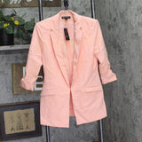 INC International Concepts Latch Front Menswear Blazer Jacket First Blush Pink S