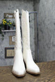 Wild Fable Womens Kenzi Western Boots with Memory Foam Insole Ivory Off White 8M